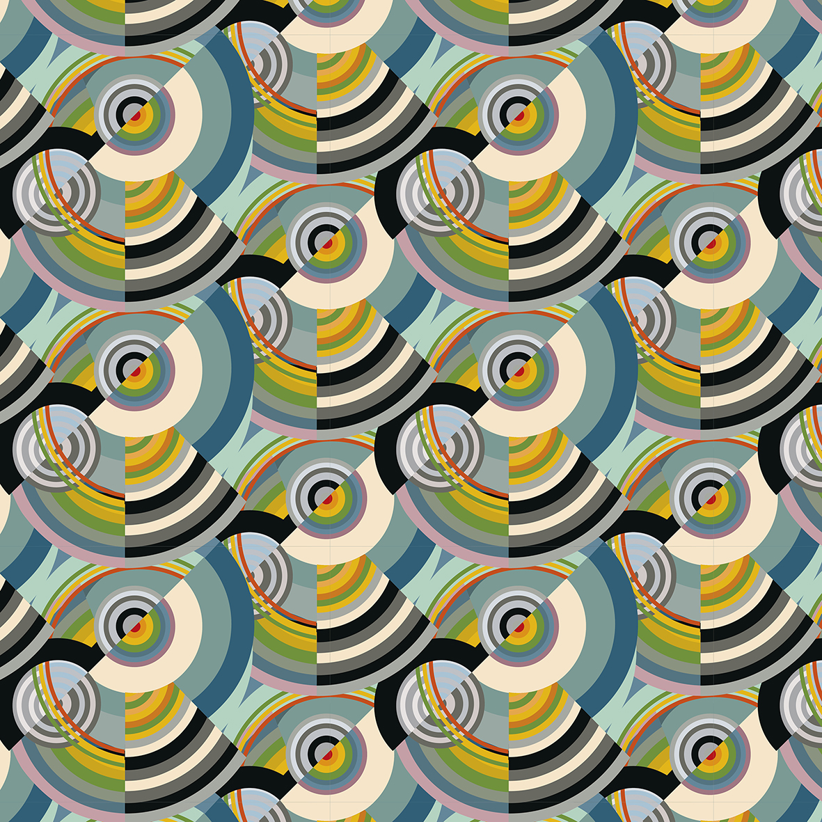 Συλλεκτικό ολομέταξο μαντήλι "Rhythm No3", Robert Delaunay (2)