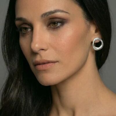 Μεσαίου Μεγέθους Ασημένιοι "front facing" Κρίκοι